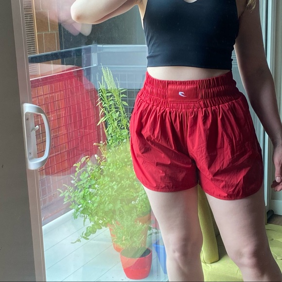 Gymshark Pants - Red Gymshark high waisted shorts worn once